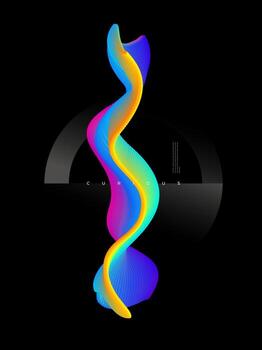 diseño de portada abstracto con onda de línea de partículas de colores. plantilla de diseño de elementos conceptuales. ilustración vectorial moderna. vector