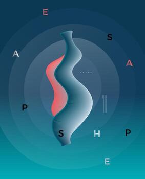 diseño de portada abstracto con onda de línea de partículas de colores. plantilla de diseño de elementos conceptuales. ilustración vectorial moderna. vector