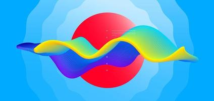 Modern Colorful particle wave background with conceptual element design vector