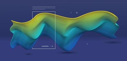 Fondo de onda de partículas colorido moderno con diseño de elementos conceptuales vector