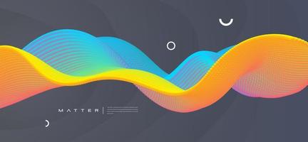 Modern Colorful particle wave background with conceptual element design vector