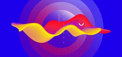 Modern Colorful particle wave background with conceptual element design vector