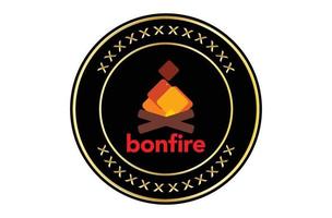 Bonfire logo crypto token with red and black colour vector