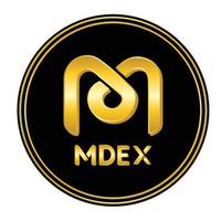 Mdex MDX token symbol cryptocurrency with golden colour vector