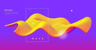 Modern Colorful particle wave background with conceptual element design vector