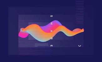 Modern Colorful particle wave background with conceptual element design vector