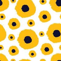 Seamless pattern Colorful sunflower background Hand-drawn in cartoon style used for publication, wallpaper, fabric, textile, vector illustration.