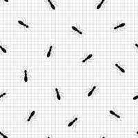 Seamless repeating pattern The background of the small ants perched on Square grid Hand drawn vector illustration Use for fabric, textile, fashion