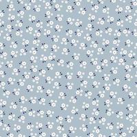 Beautiful seamless patterns Small and large floral background placed randomly distributed on a blue background. The design used for fabric, textile, publication, gift wrapping, vector illustration.