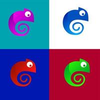 Set logo chameleon vector