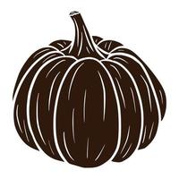 silueta de calabaza madura. ilustración de calabaza de invierno. sombra de calabaza dibujada a mano. elemento para el diseño decorativo de otoño, invitación de halloween, cosecha, pegatina, impresión, logotipo, menú, receta vector