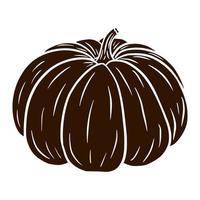 silueta de calabaza de cuento de hadas. ilustración de calabaza de otoño. sombra de calabaza madura. elemento para el diseño decorativo de otoño, invitación de halloween, cosecha, pegatina, impresión, logotipo, menú, receta vector