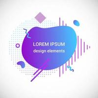 Modern liquid abstract element shape gradient memphis style design fluid vector colorful illustration banner simple shape template for presentation, flyer, brochure isolated on white background.