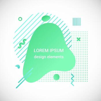 Modern liquid abstract element shape gradient memphis style design fluid vector colorful illustration banner simple shape template for presentation, flyer, brochure isolated on white background.