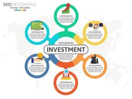 plantilla de infografía empresarial con 6 pasos para el éxito. vector