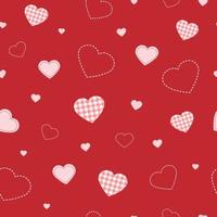 Seamless pattern Heart shaped on the red background Design used for a poster or cover Pattern texture reproduction for textiles Vector illustration