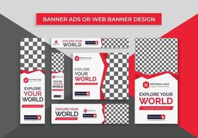 Corporate Red Color scheme Marketing Agency Business Banner Ads or web Banner vector