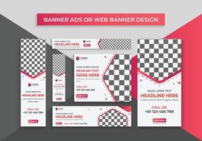 Red Color Scheme with Multipurpose sizes Set Of Banner ads, Ads Banner, Web Banner vector