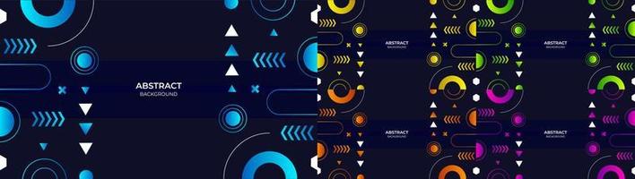 Geometric abstract modern object colorful gradient blue, yellow, green, orange and purple background. Vector illustration