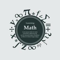 learning math, flat vector banner