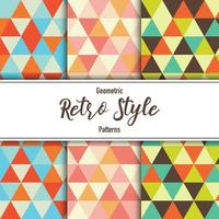 geometric retro style patterns set vector