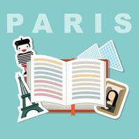 Paris sticker flat vector illustration