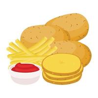 Potato set vector illustration