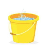 yellow bucket flat vector icon