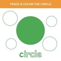 Trace and color worksheet vector