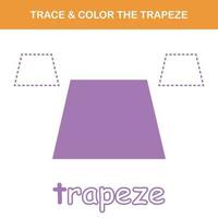 Trace and color worksheet vector