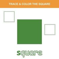 Trace and color worksheet vector