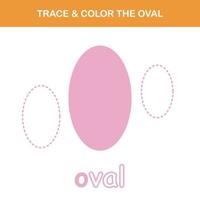 Trace and color worksheet vector