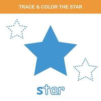 Trace and color worksheet vector