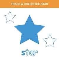 Trace and color worksheet vector