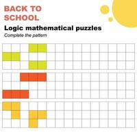 Complete the pattern printable worksheet vector