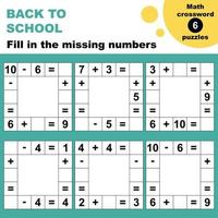 Fill in the missing numbers printable worksheet vector