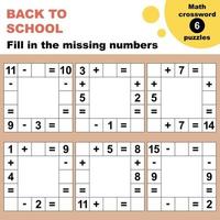 Fill in the missing numbers printable worksheet vector