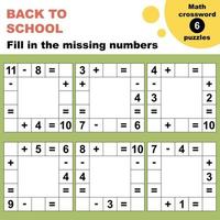 Fill in the missing numbers printable worksheet vector