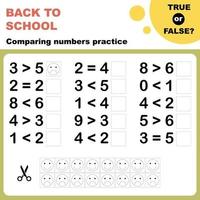 true or false comparing numbers vector