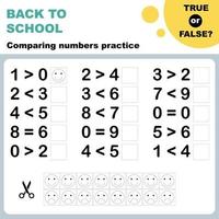 true or false comparing numbers vector