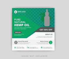 Cannabis Hemp product cbd oil social media post banner template vector