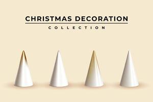 Realistic Christmas decoration collection cones vector