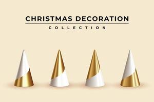 Merry Christmas decoration collection of realistic cones vector