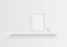 picture frame and white shelf vector