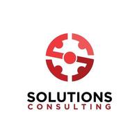 solution logo design simple modern for business team vector