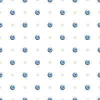 Seamless pattern with blueberries and stars. Summer print with food. Background with sweet tasty garden berries. Design for textiles, wrapping paper. Vector illustration