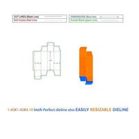 Custom reverse tuck end folding box food cardboardcosmetics box 1.40x1.40x4.10 inch Dieline template and 3D vector file