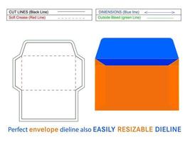 folleto sobre dieline plantilla y caja 3d editable fácilmente redimensionable vector