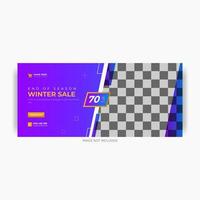 winter Sale Social Media Post Banner Template. Super discount sale square flyer template. Modern and editable. vector