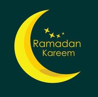 ramadan kareem moon and greetings vector design. simple and unique.